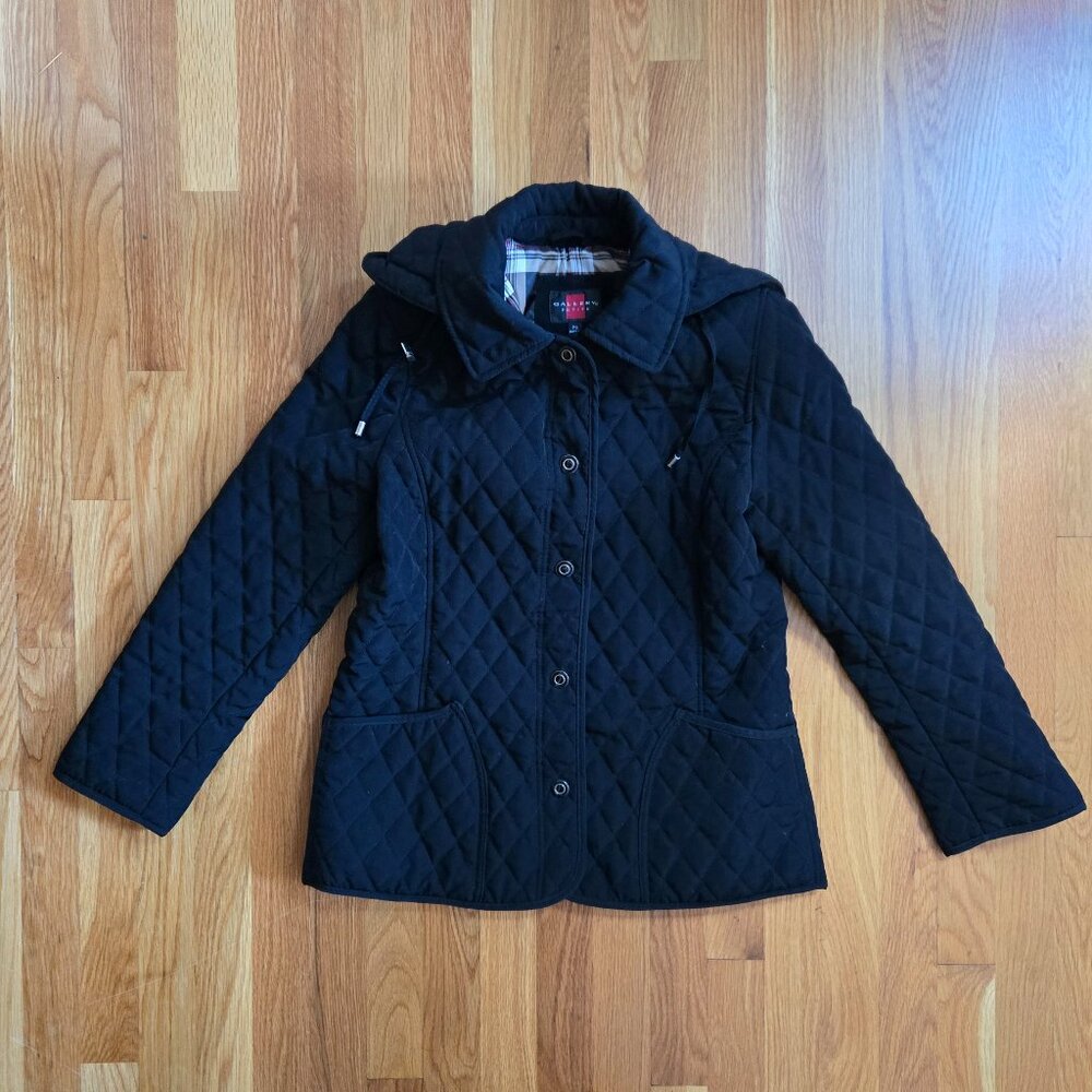 Gallery Black Quilted Jacket Size PS- Like New